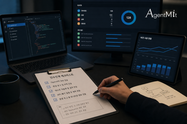외주 개발 API 인수인계 체크리스트를 검토하는 장면