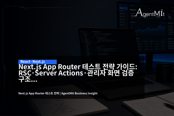 Next.js App Router 테스트 전략을 논의하는 SaaS 개발 워크스테이션