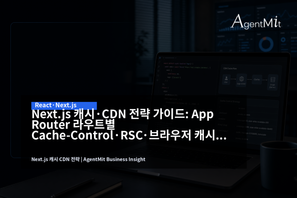 Next.js App Router 캐시와 CDN 전략을 설계하는 개발 노트와 SaaS 대시보드 화면