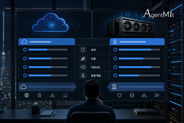 클라우드 LLM과 온프레미스 GPU 서버를 비교하는 대시보드